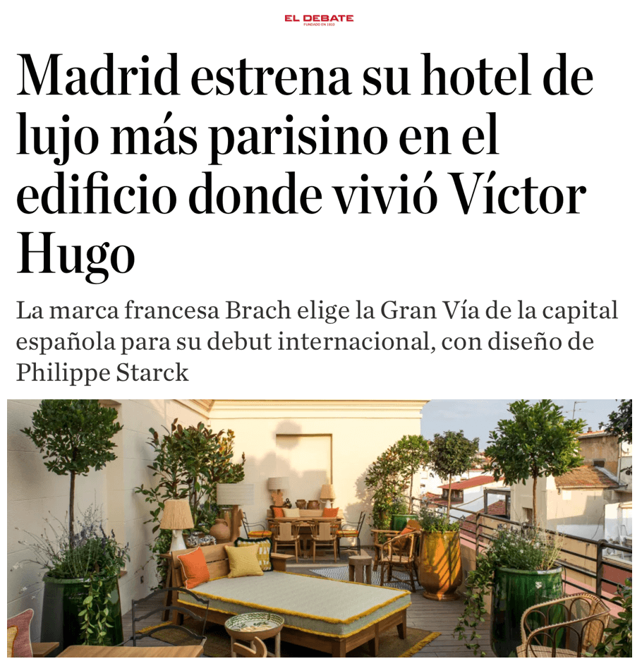 Madrid opens its most Parisian luxury hotel in the building where Victor Hugo lived