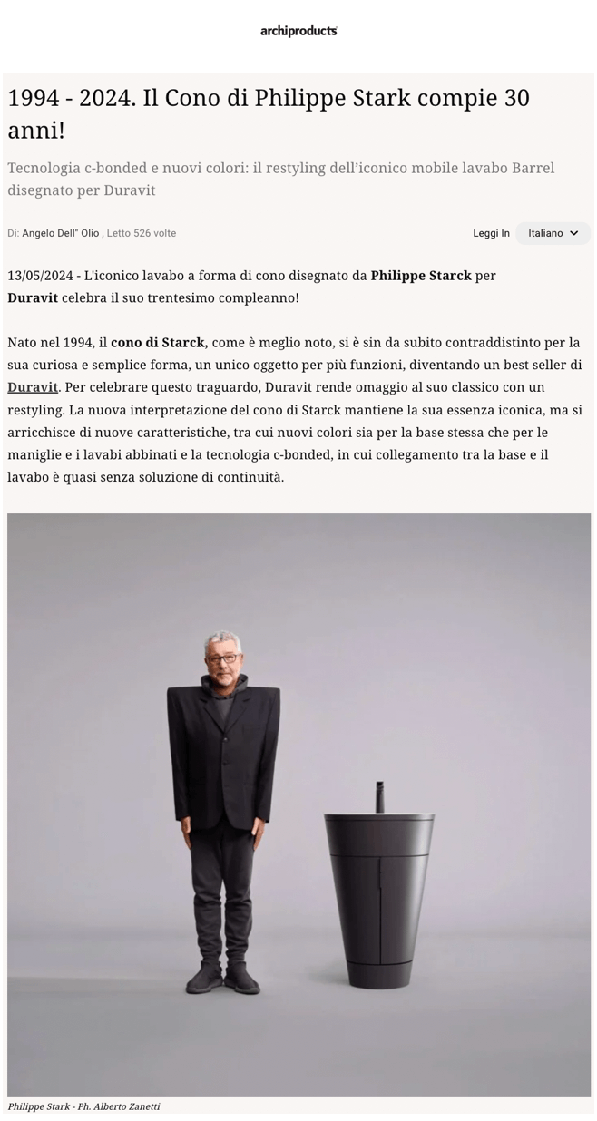 1994 - 2024. Philippe Starck's icon turns 30