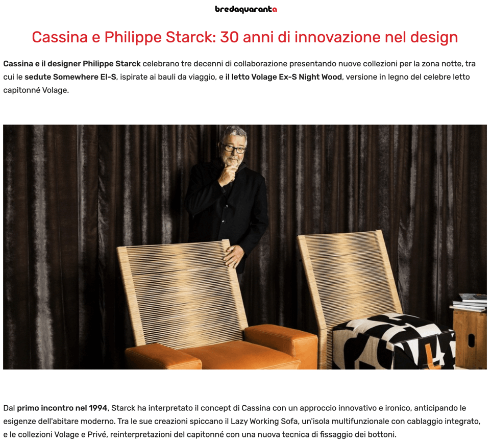 Cassina and Philippe Starck: 30 years of design innovation