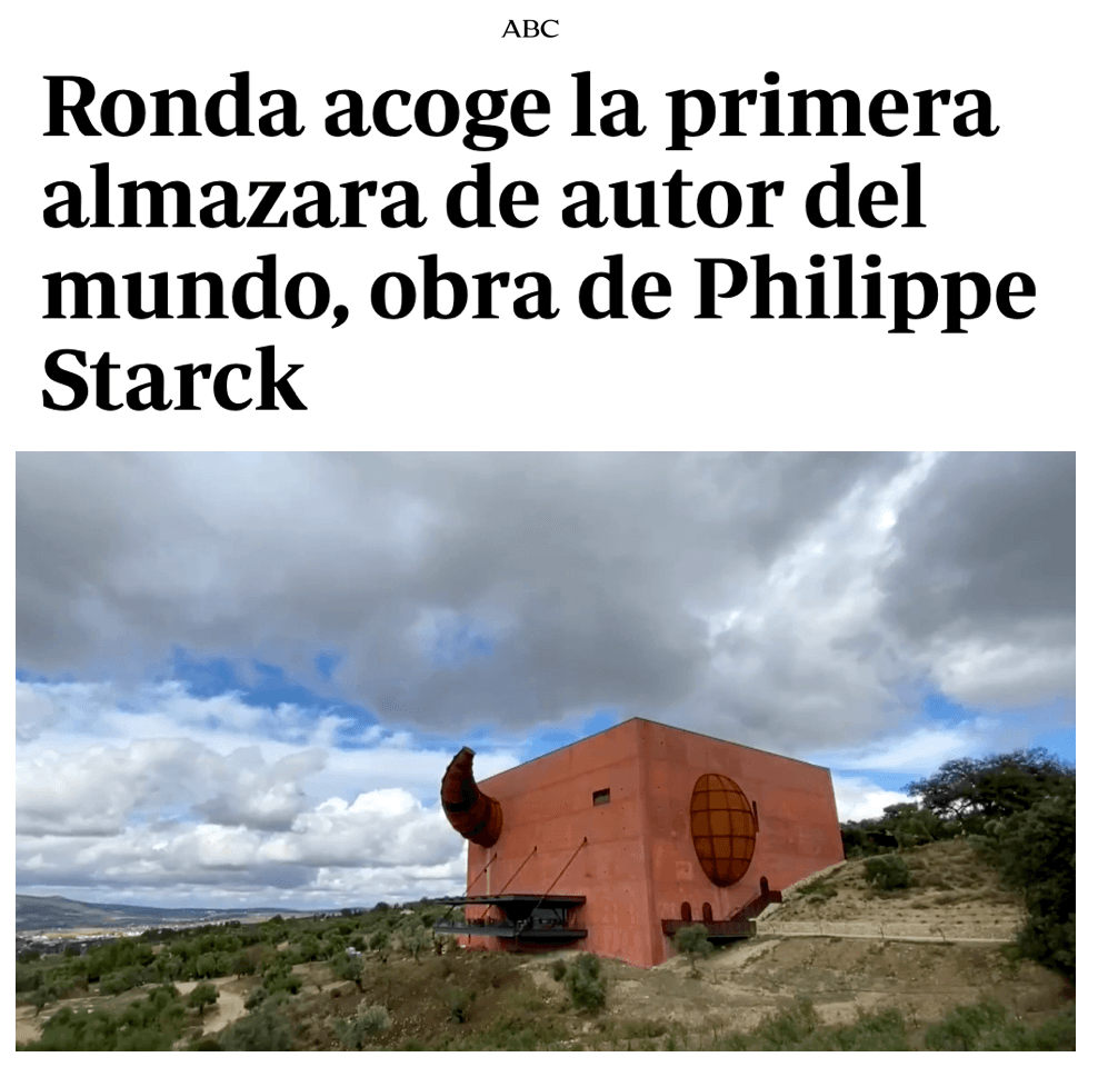 Ronda welcomes the world's first olive oil mill designed by Philippe Starck