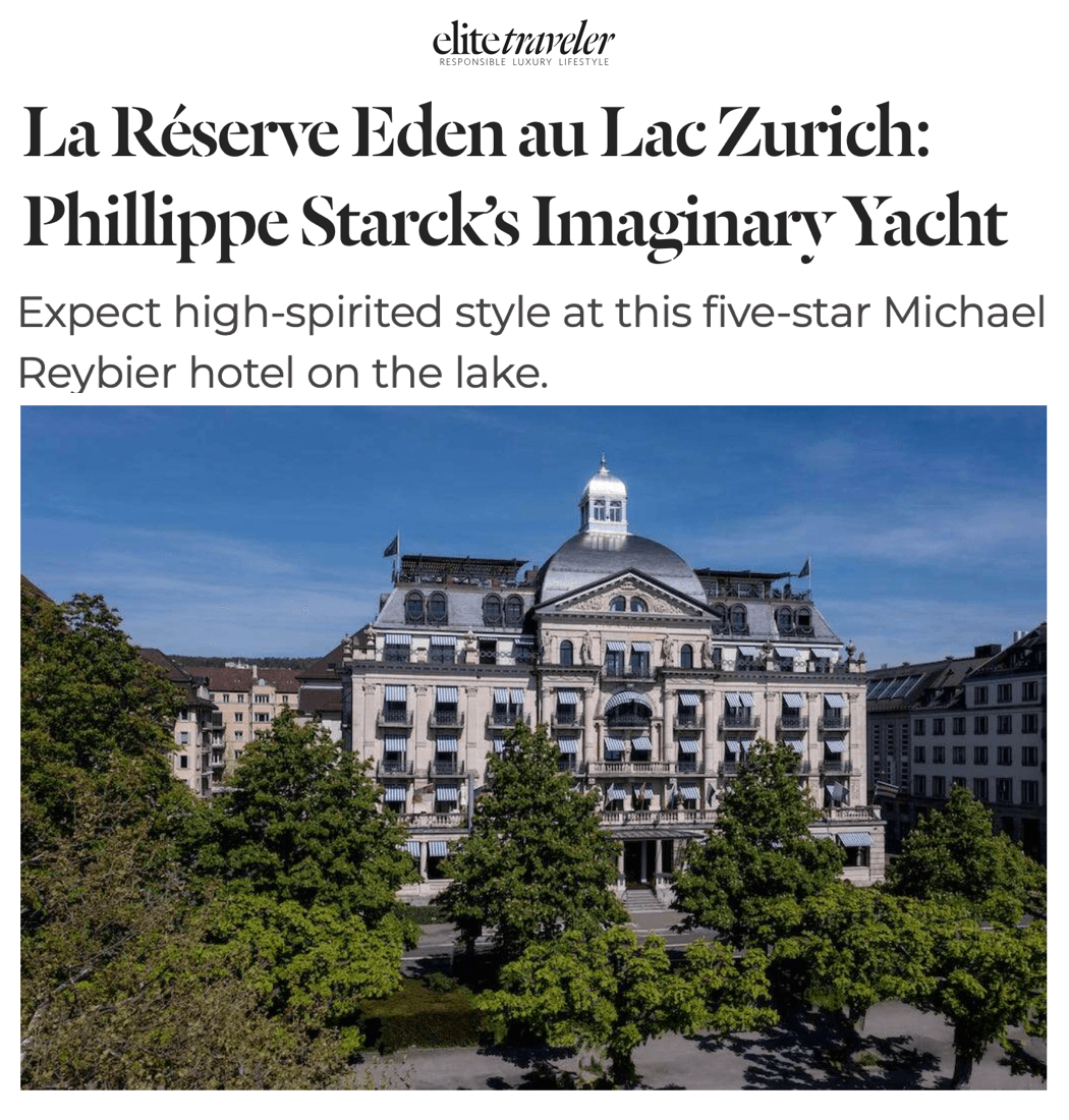 La Réserve Eden au Lac Zurich: Phillippe Starck's Imaginary Yacht Club 