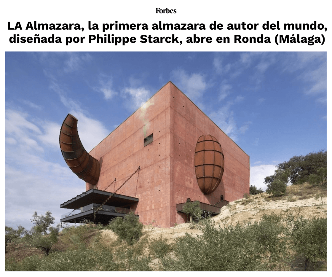 LA Almazara, the world's first designer Almazara, designed by Philippe Starck, opens in Ronda (Málaga)