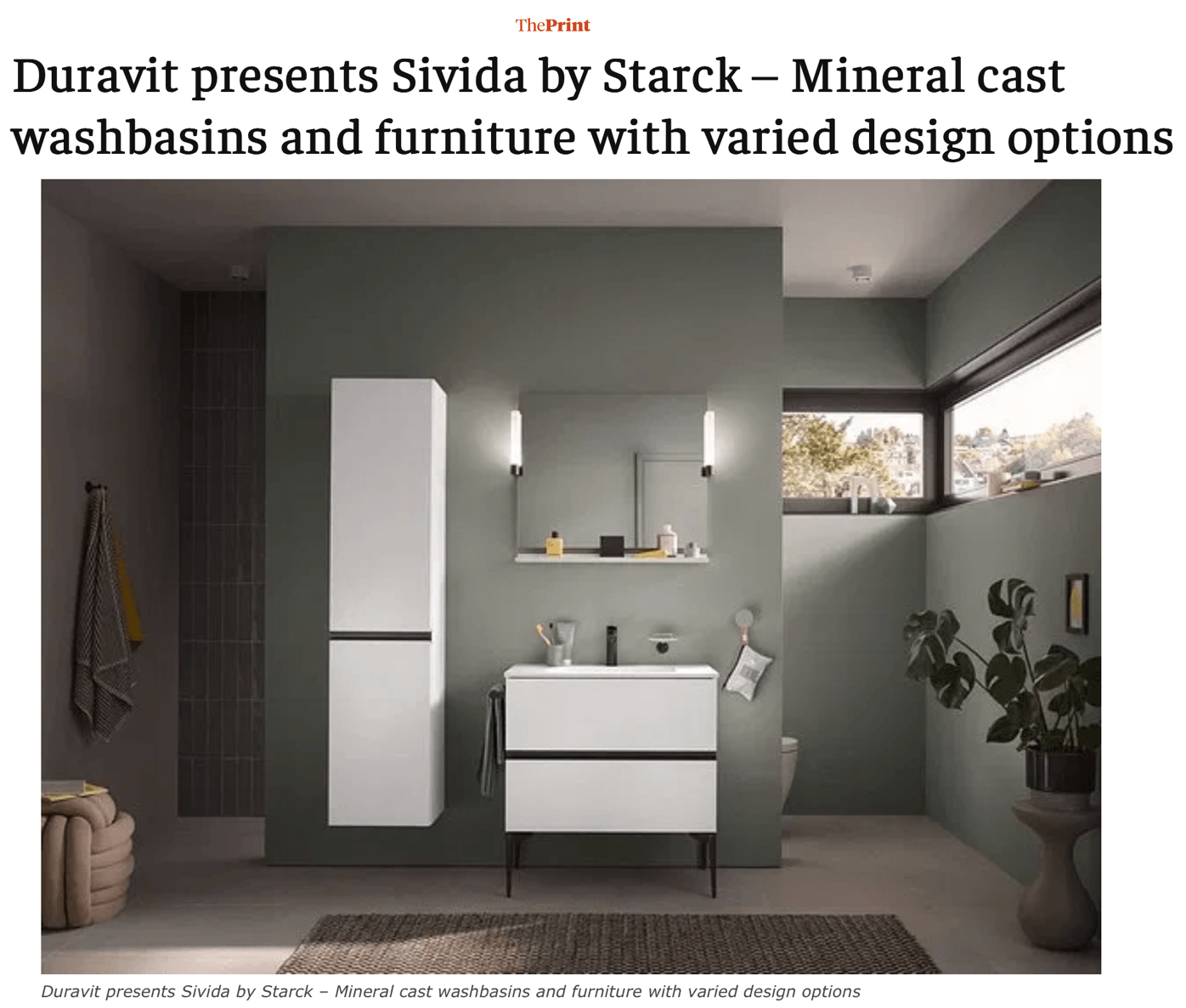 Duravit presents Sivida by Starck – Mineral cast washbasins and furniture with varied design options