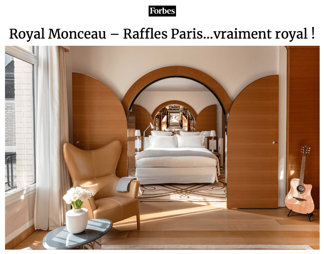 Royal Monceau - Raffles Paris...truly royal!