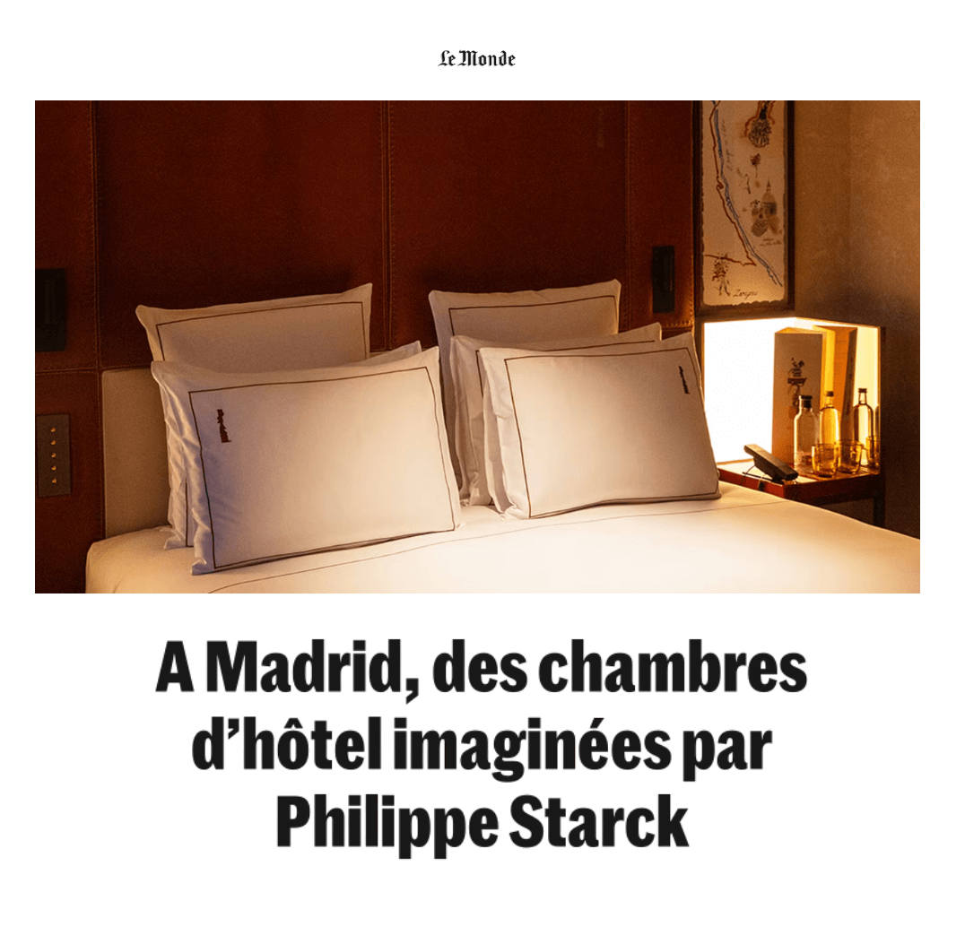 In Madrid, hotel rooms designed by Philippe Starck