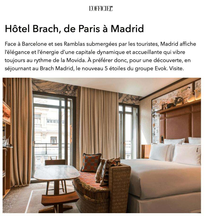 Hôtel Brach, from Paris to Madrid